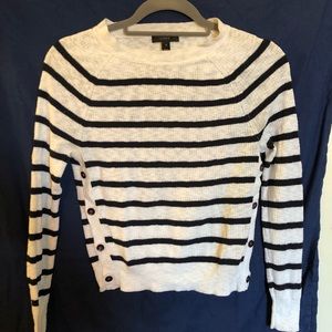 J.Crew Striped Sweater with Side Buttons